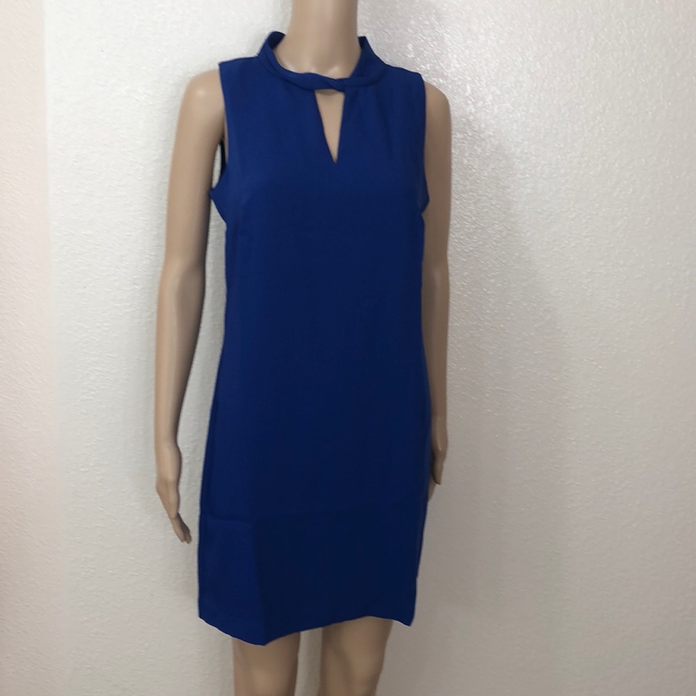 🆕 🌻 Nicole Miller New York Knot Tie Dress Blue